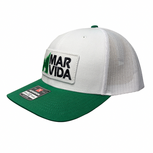 White & Green MarVida Trucker Hat
