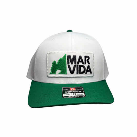 White & Green MarVida Trucker Hat